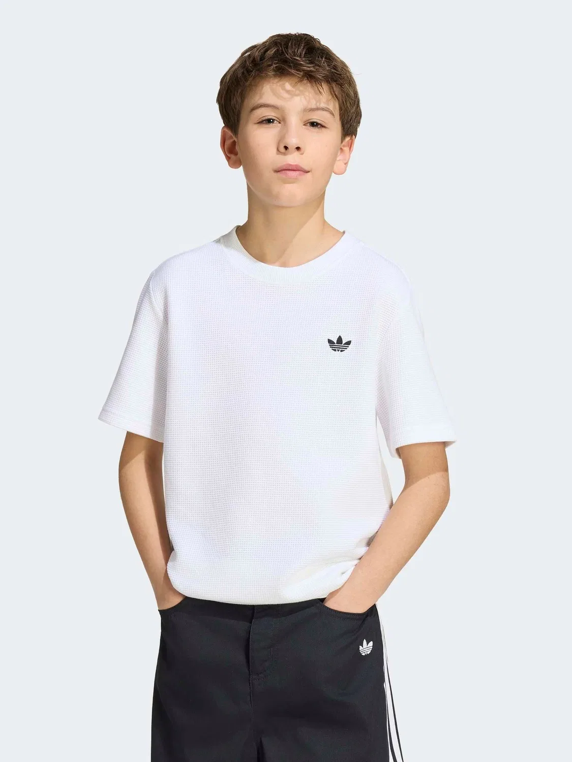 Футболка вафельная Regular, adidas Originals, белый