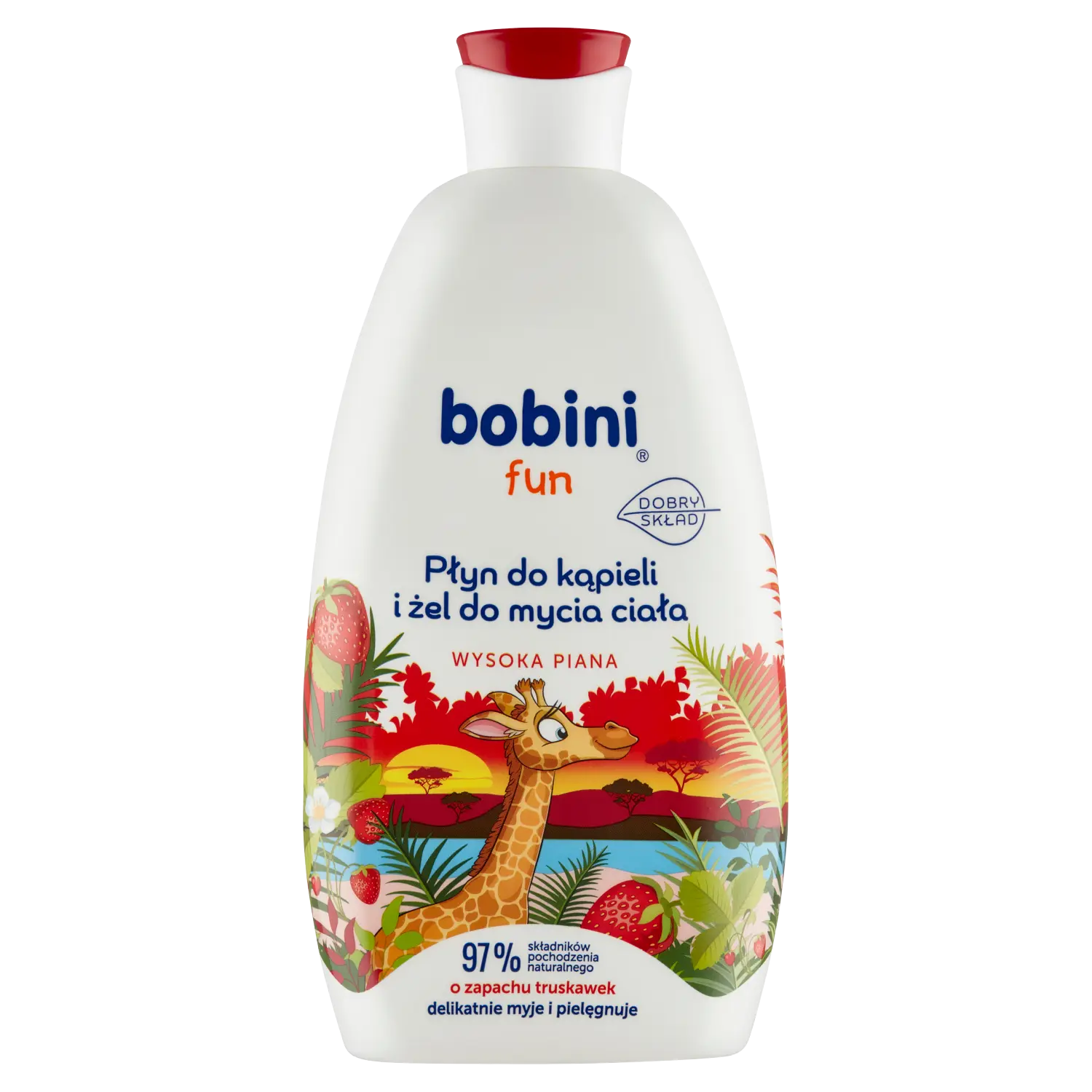 

Bobini Fun пена для ванн и гель для душа для детей клубника, 500 мл