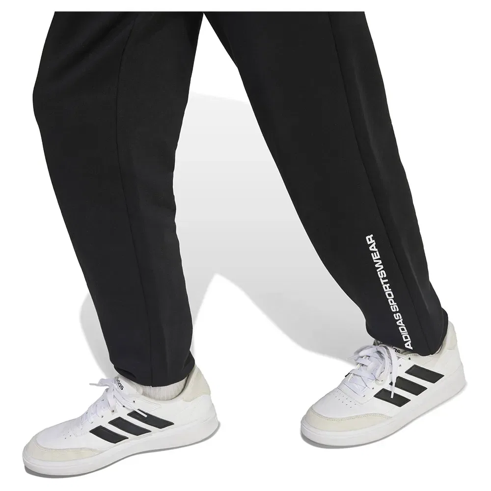 Брюки флисовые Slogan Adidas, черный — фото 4