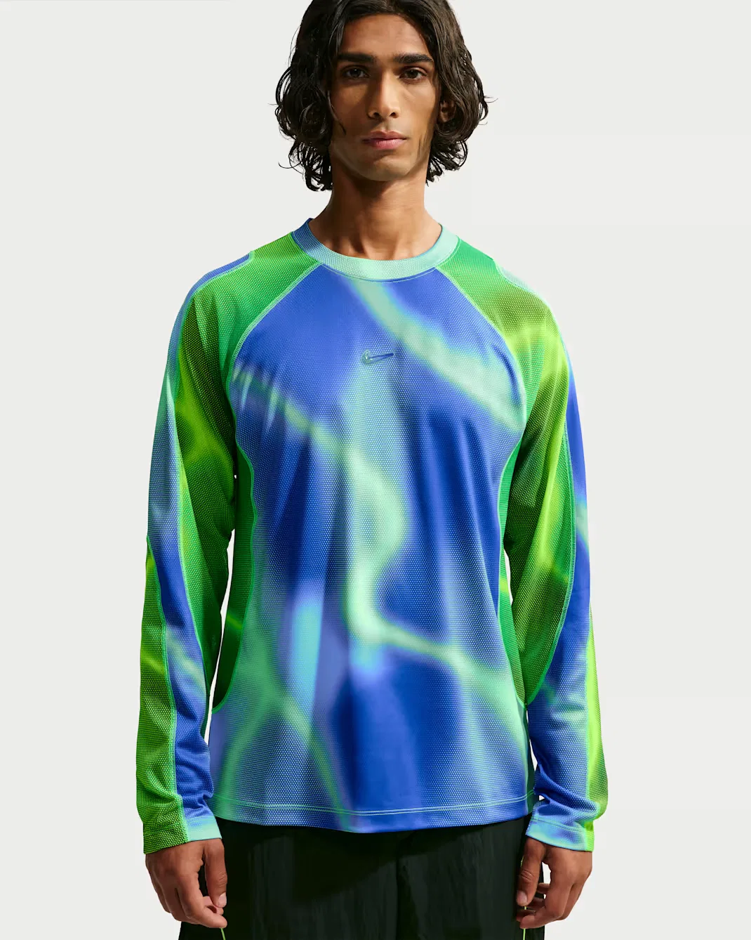 Мужская футболка с длинными рукавами Dri-FIT Gleam Nike Project F.R.O.G., Old Royal/Illusion Green/Old Royal/Illusion Green