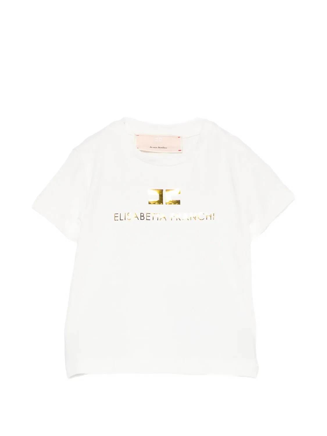 Белая футболка с логотипом Elisabetta Franchi, белый