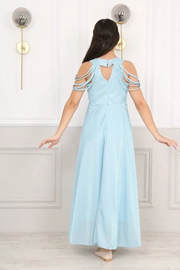 Детское платье для девочек с длинным рукавом Asortix, Baby Blue — фото 4