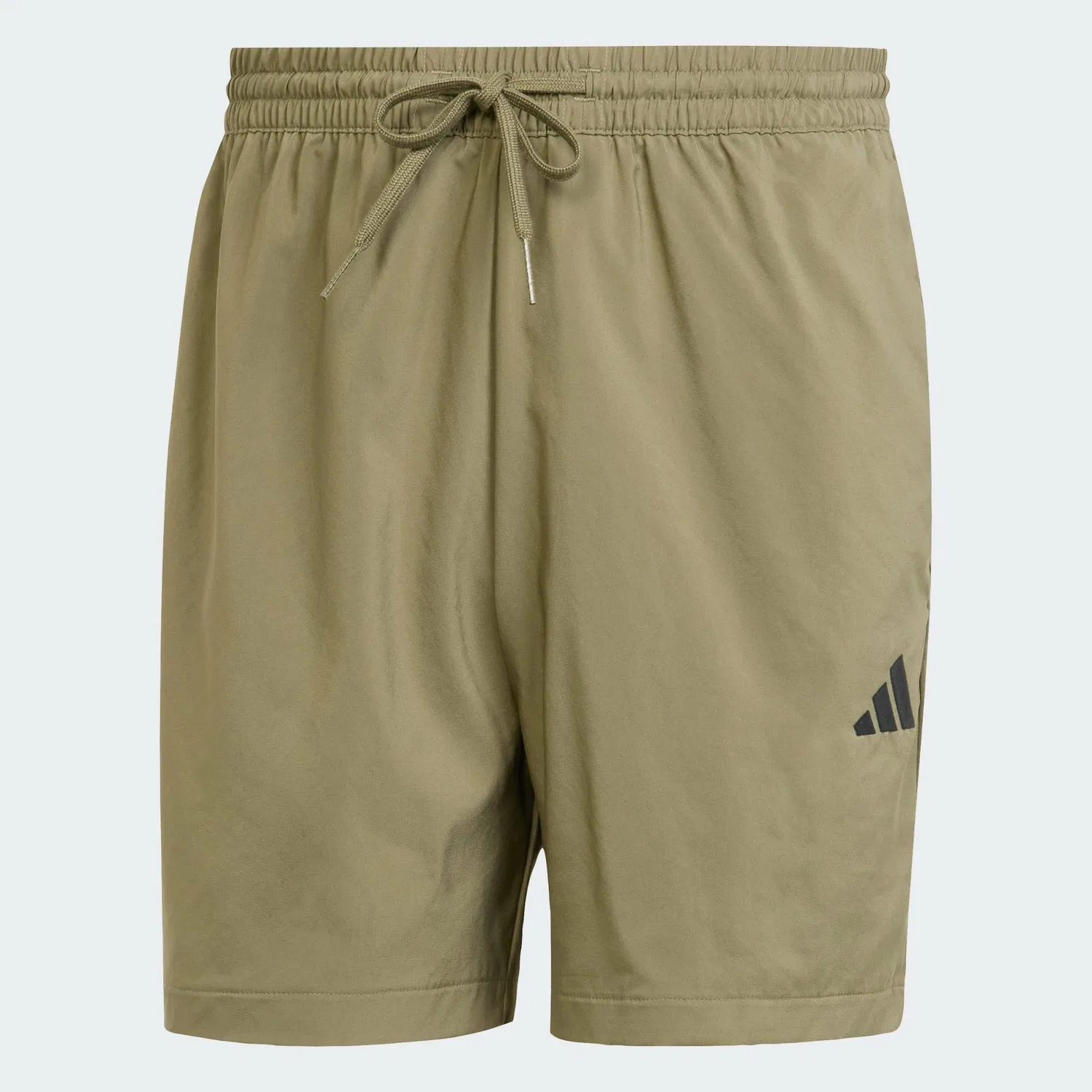 Мужские шорты с эластичным поясом Essentials Small Logo Chelsea Shorts Adidas, Khakibeige Schwarz — фото 2