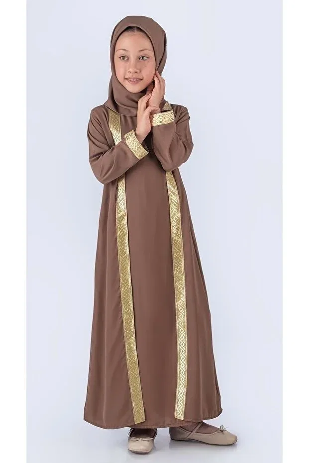 Детское платье для девочек с длинным рукавом Ramadan Mnk Baby&Kids, Brown — фото 2
