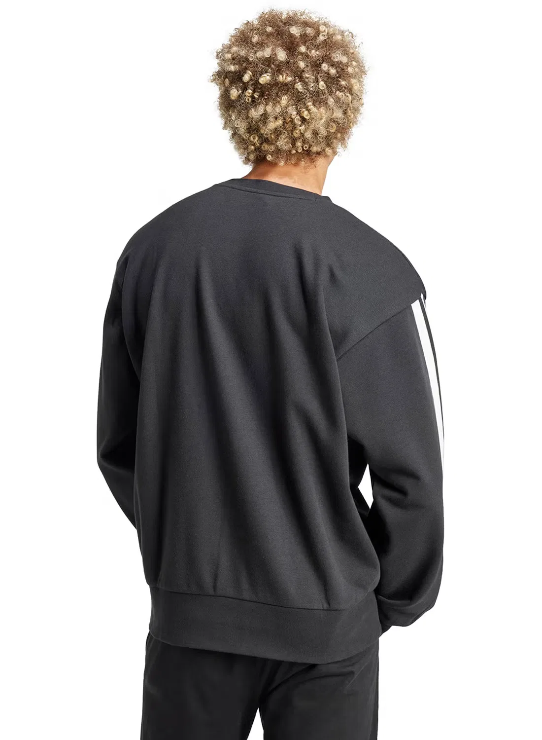 Свитшот с длинным рукавом 3-Stripe essential french terry Adidas, черный — фото 2