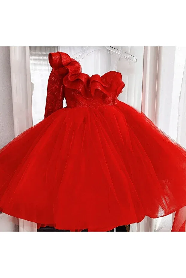 Детское платье для девочек с вышивкой Red princess evening dress Lilymoon, Red — фото 2