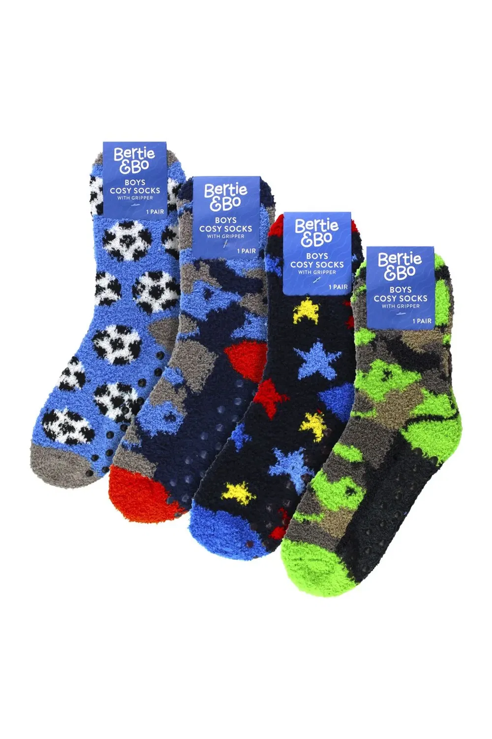 Комплект из 4 пар тапочек-носков с нескользящей подошвой Sock Snob, Blue — фото 2