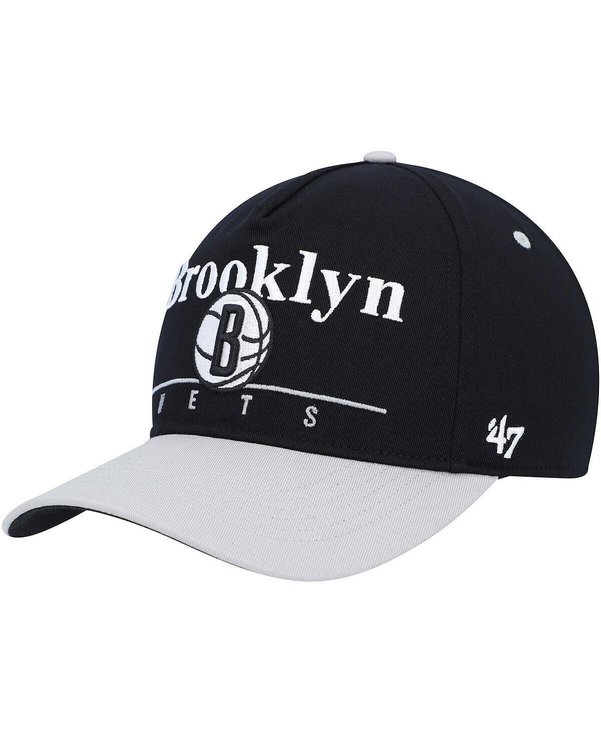

Мужская регулируемая шляпа Brooklyn Nets черно-серого цвета Super Hitch '47 Brand