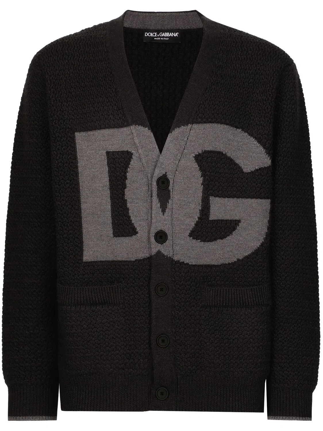 Dolce & Gabbana Кардиган с интарсией, серый