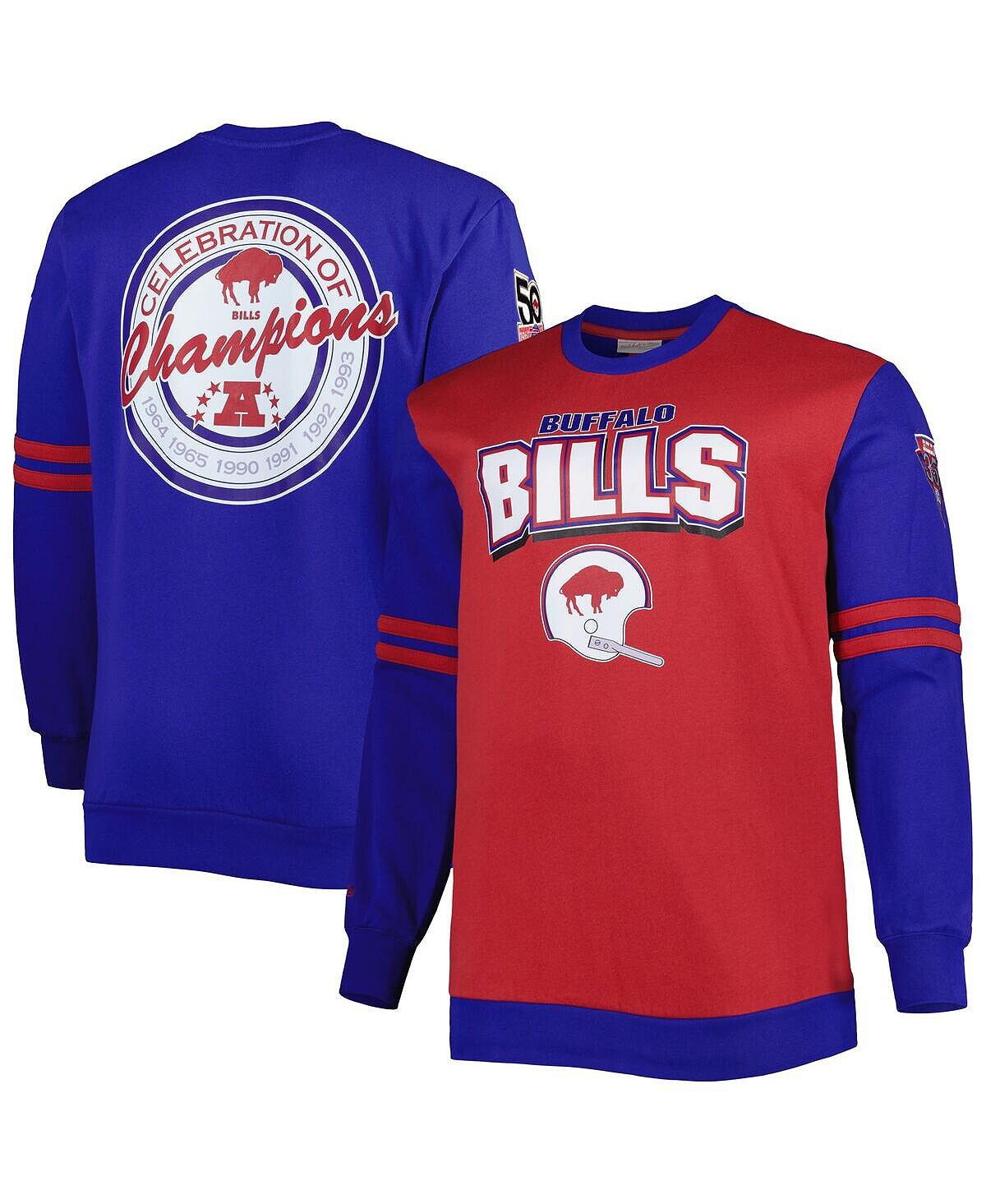 

Мужская красная и королевская толстовка с пуловером buffalo bills big and tall celebration of champions Mitchell & Ness, мульти