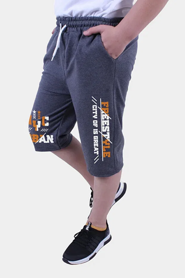 Детские шорты для мальчиков с принтом Freestyle Printed Panios Kids, Smoke Grey — фото 3