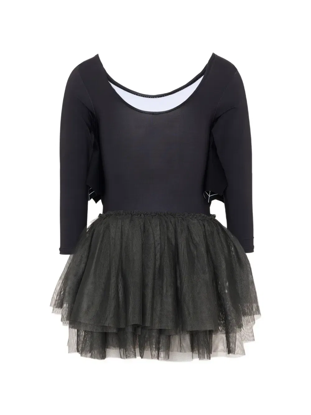 Платье с тюлевой юбкой и принтом паука Stella McCartney Kids, черный