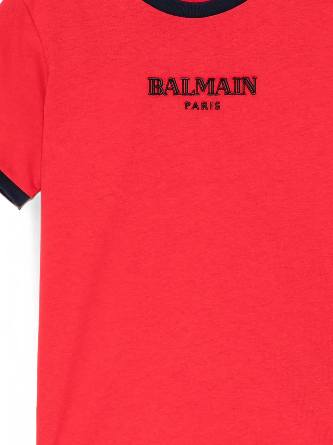 Футболка с вышитым логотипом Balmain Kids, красный — фото 3