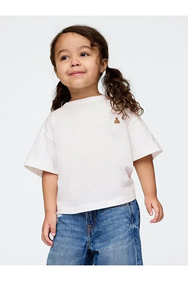 Детская футболка для мальчиков оверсайз Gap, Off White-002 — фото 4