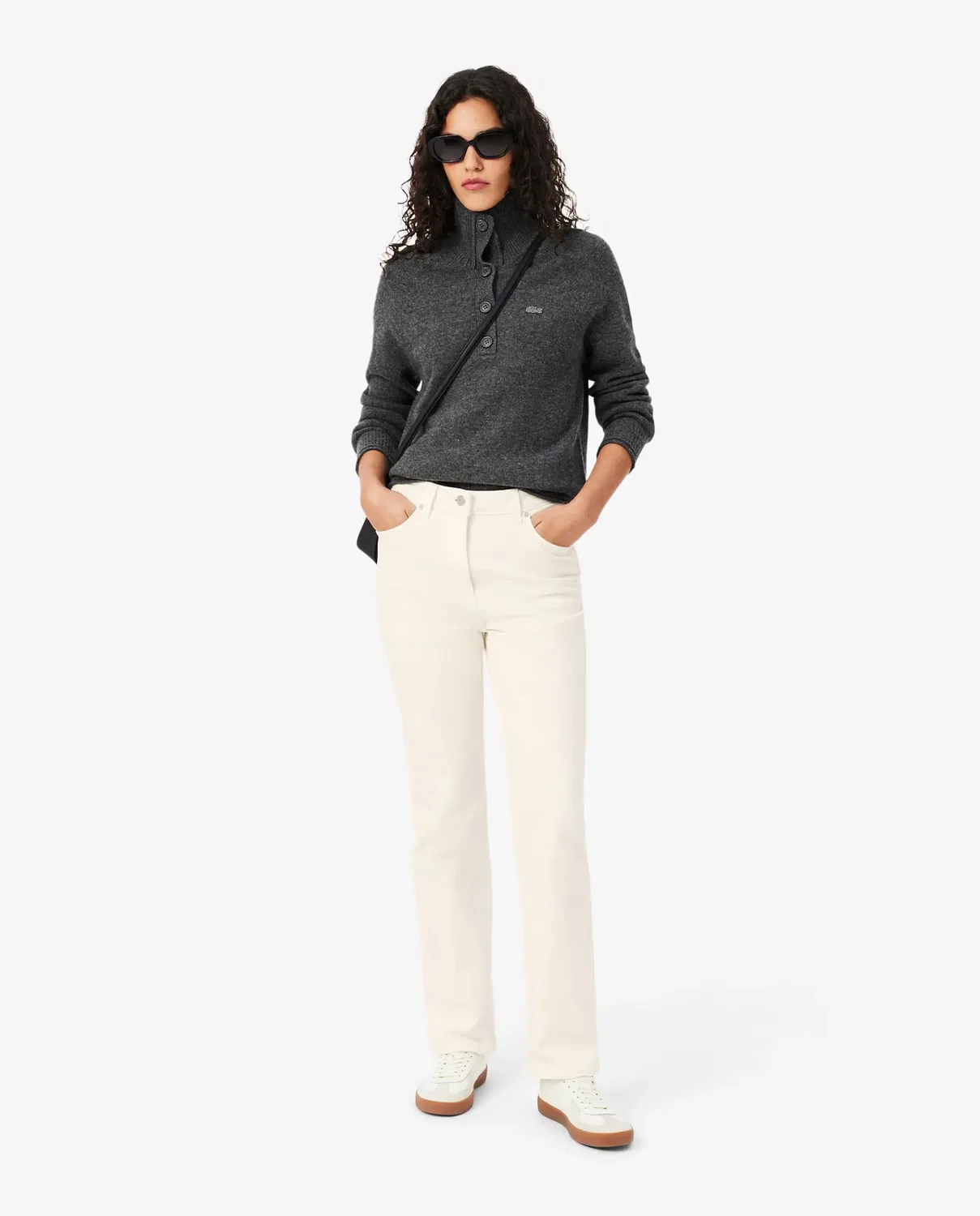 Джинсы женские Lacoste Blanco, прямые, высокая посадка