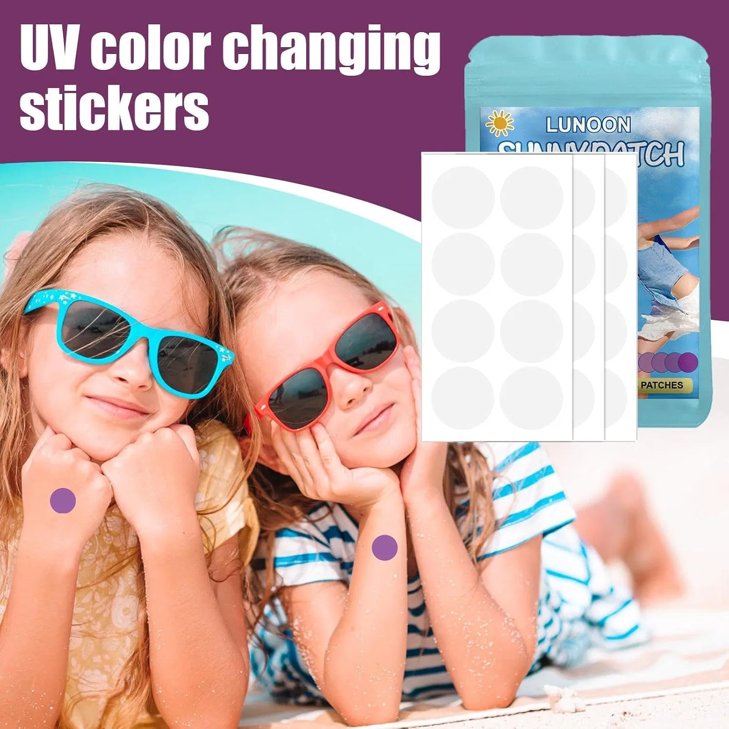 UV Detection Stickers, Colour Changing, 1 набор Generic — фото 2