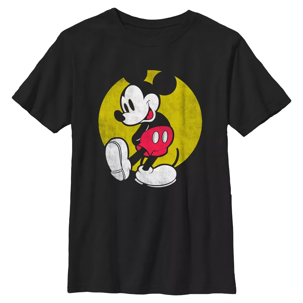 Детская футболка с принтом Mickey Mouse & Friends Distressed Sun Icon Graphic T-Shirt Mickey Mouse & Friends, Black