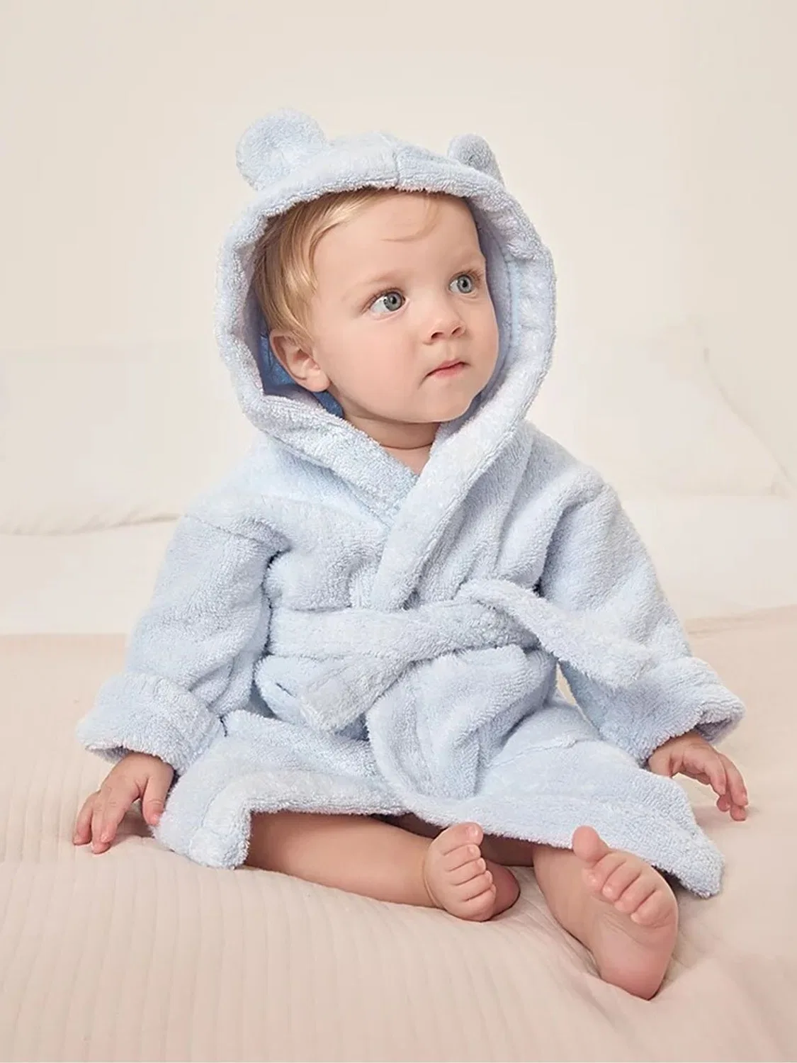 Халат The White Company Blue Bear, голубой