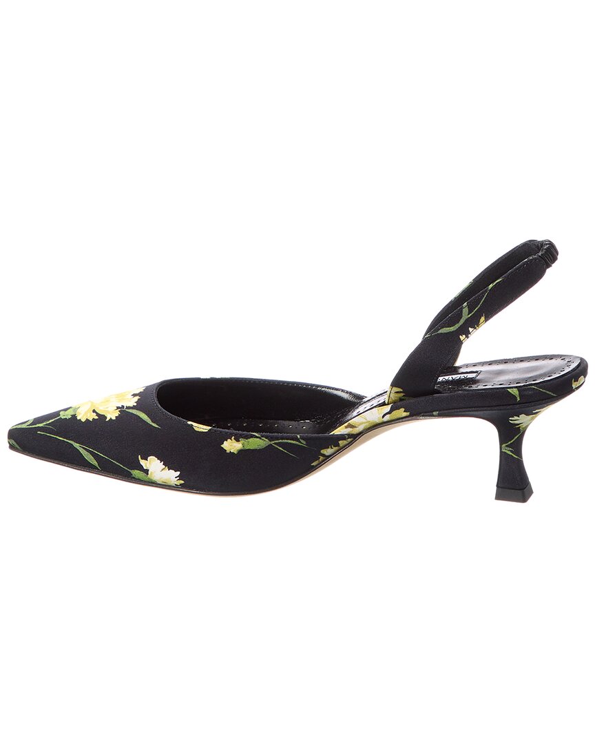 Маноло Бланик Каролайн 70 Атласные туфли-лодочки на шпильке Manolo Blahnik, черный — фото 2