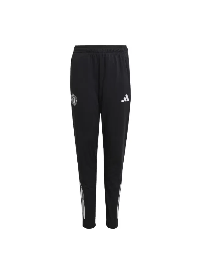 Штаны тренировочные детские с логотипом Manchester United 25/26 Adidas, черный