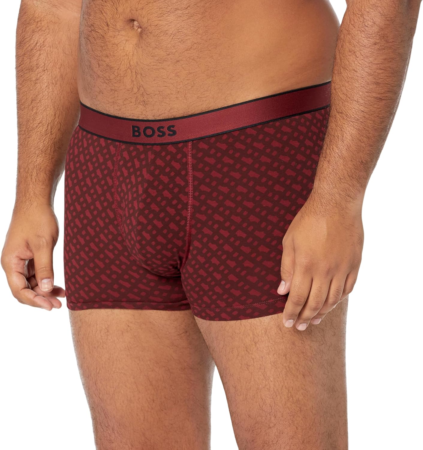 

BOSS Мужские трусы с сезонным принтом, Cabernet Wine/Burgundy Red