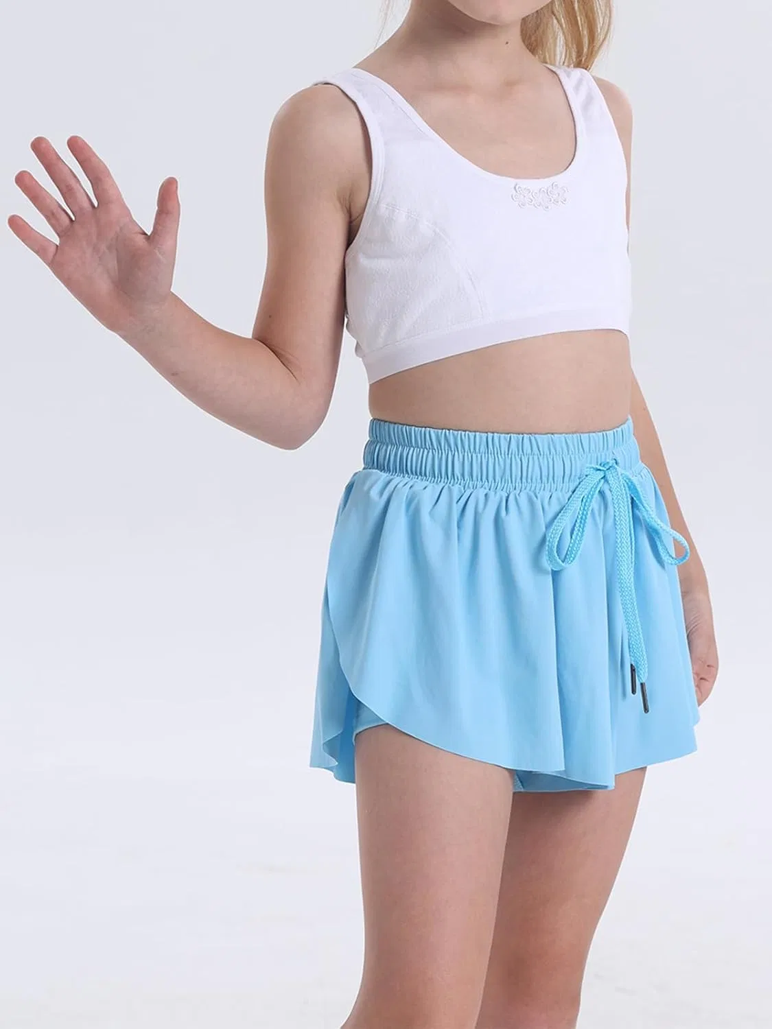 Шорты для девочек-подростков Athletic Running Butterfly Shorts, синие — фото 3