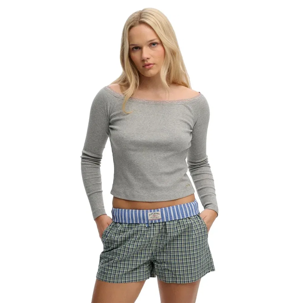 Футболка с длинным рукавом Athletic Essential Lace Superdry, серый