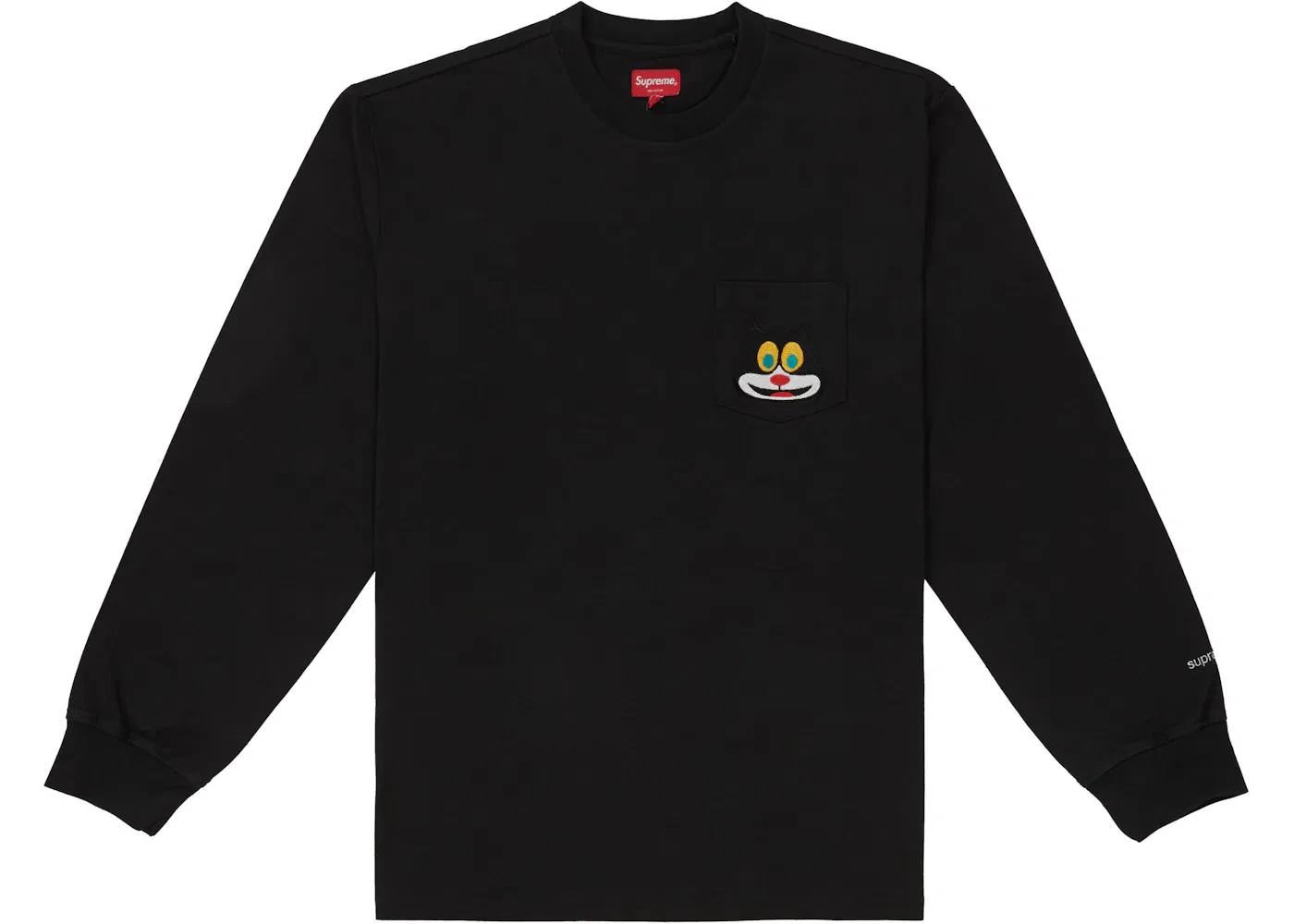 Мужская футболка с длинным рукавом Supreme L/S Pocket Tee, Black