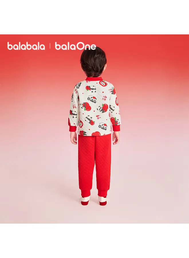 Комплект детского термобелья с утеплителем, модель New Spring Padded Pajamas, Balabala, красный — фото 2