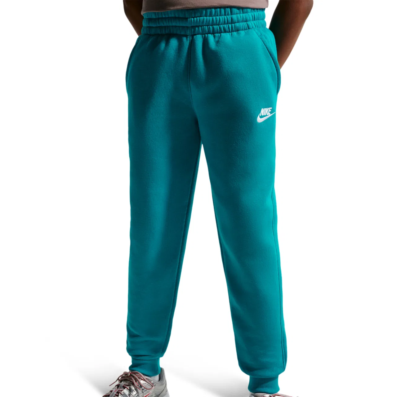 Детские спортивные штаны для мальчиков из футера с принтом Nike NSW Club LBR Fleece Joggers Nike, Energy White