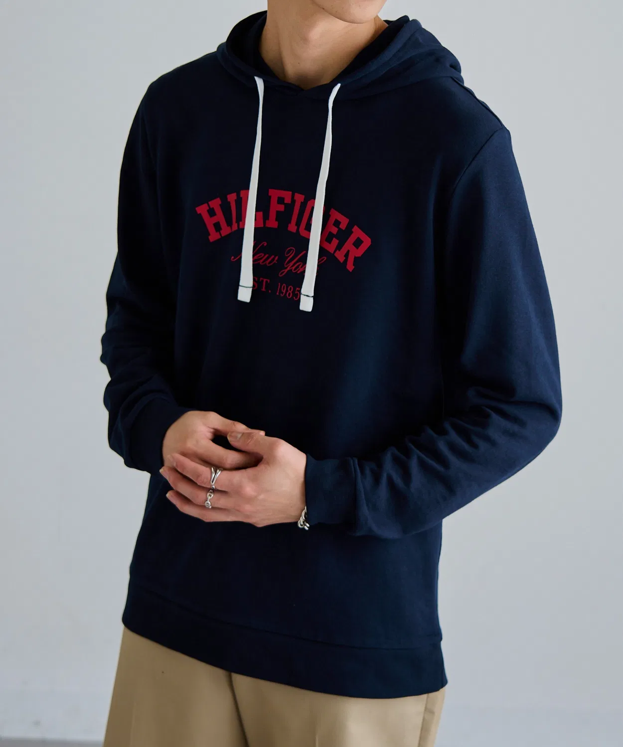 Мужское худи с длинным рукавомTOMMY HILFIGER 09T4449, Navy