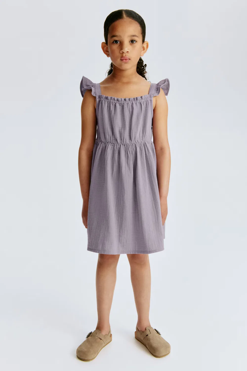 Платье из хлопчатобумажной ткани H&M, Mattlila