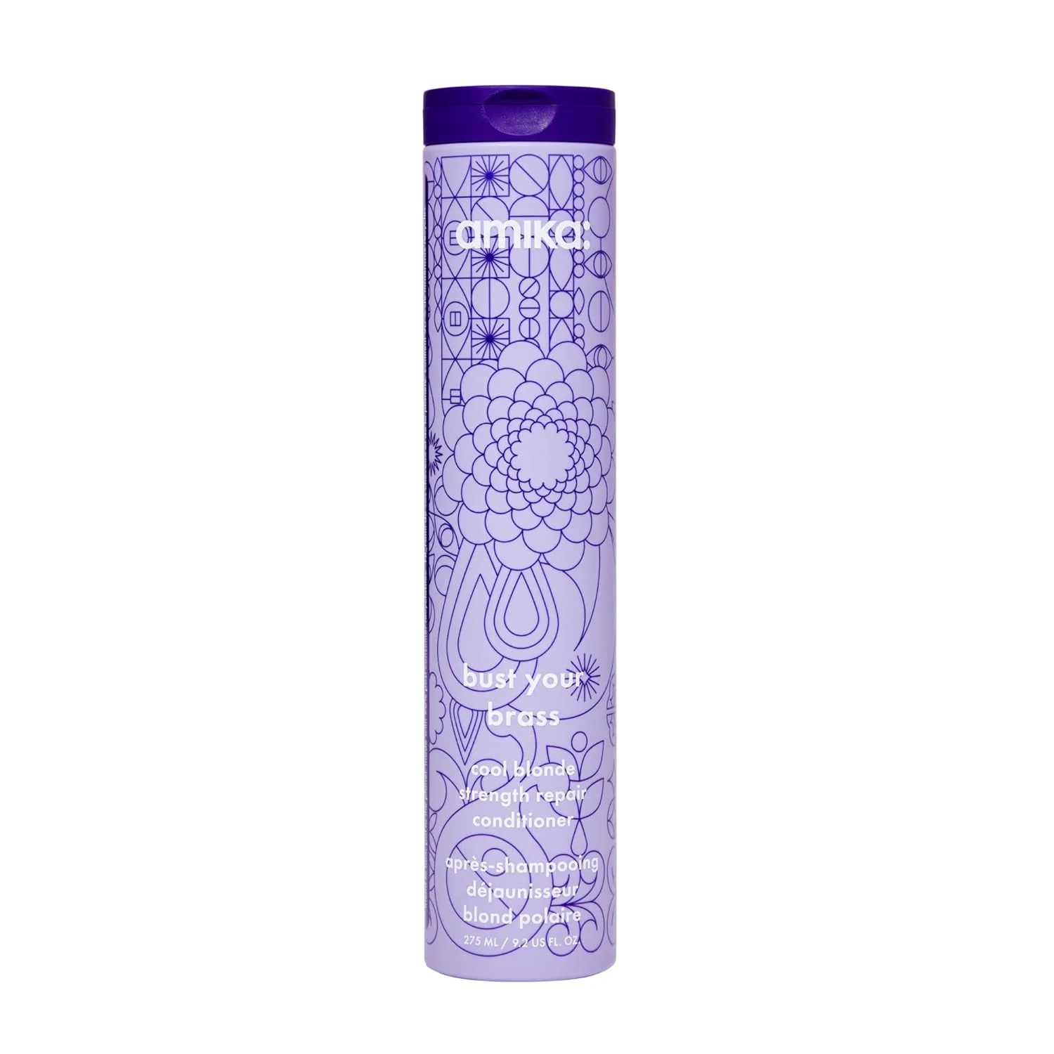 Кондиционер для восстановления волос Amika Bust Your Brass Cool Blonde Strength, 275 мл