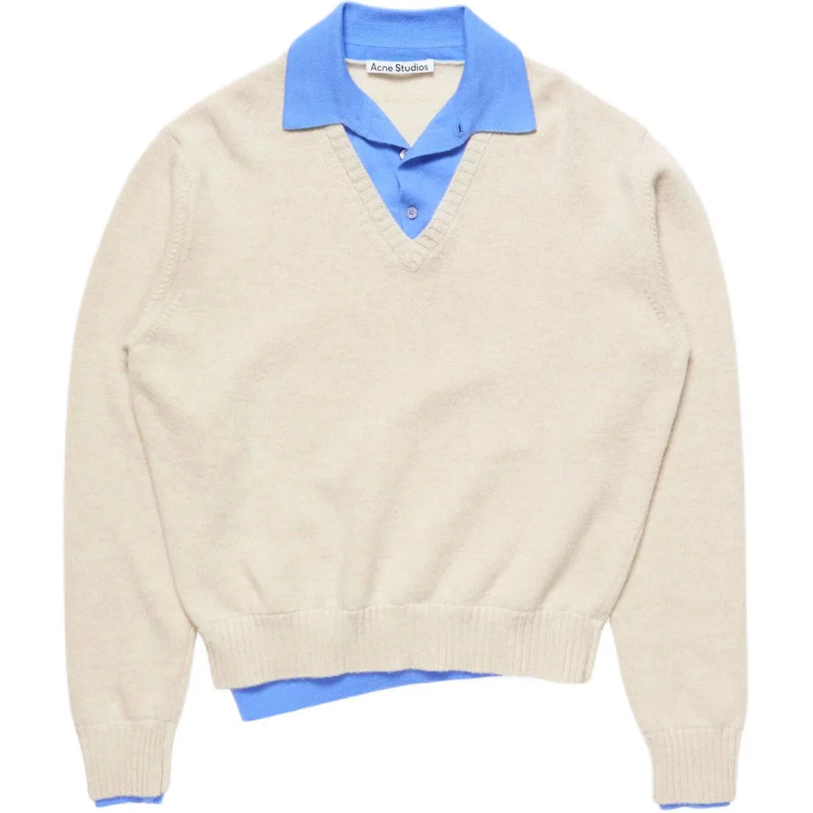 Женский свитер с отложным воротником Acne Studios, Dark White