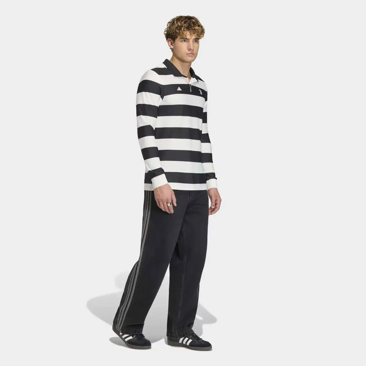 Мужская футболка с длинным рукавом Juventus FC 2025-2026 Sgura Authentic adidas, Negro / Blanco — фото 3