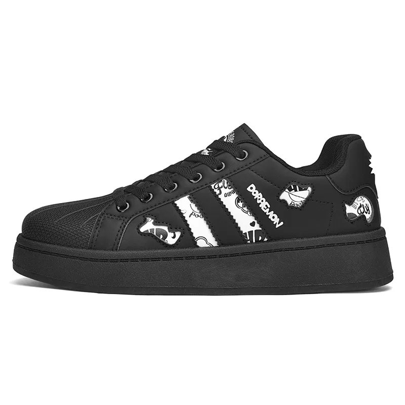 Кеды для девочек и мальчиков DoraemonA Low top Skateboard Shoes, White Gold — фото 4