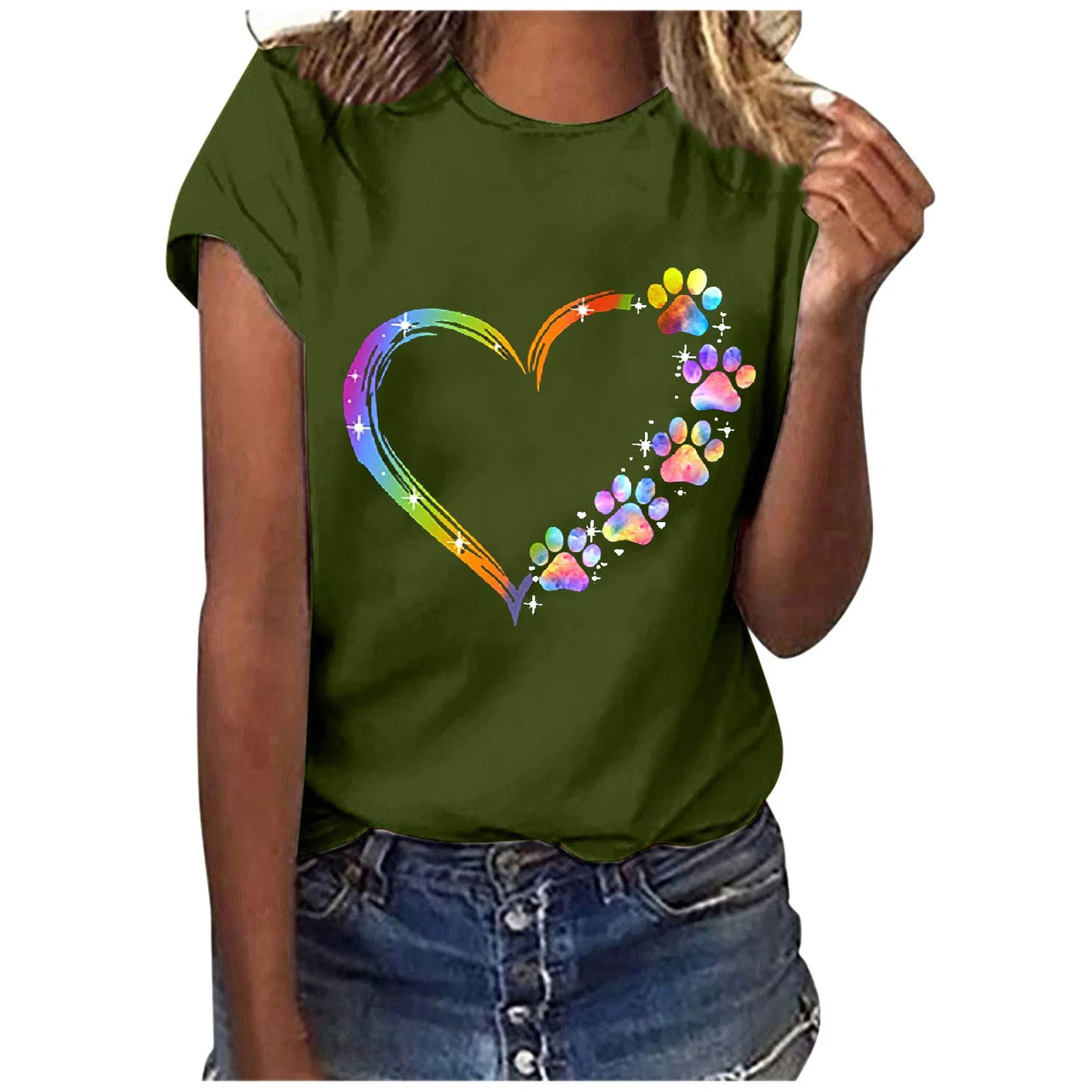 Женская футболка с принтом Ironic Tops, E-green