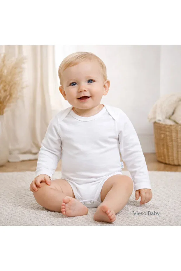 Детское боди-комбинезон с длинным рукавом 5 шт. Generic Brands, White — фото 2