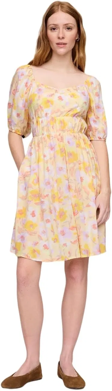 Женское мини-платье с декольте сердечком Gap, Pastel Multi Floral