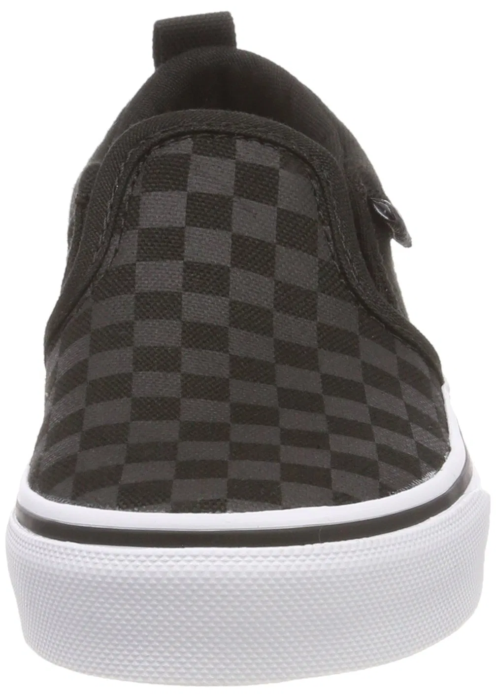 Детские кроссовки для девочек с принтом Asher Vans, Black And Black Checkerboard — фото 2