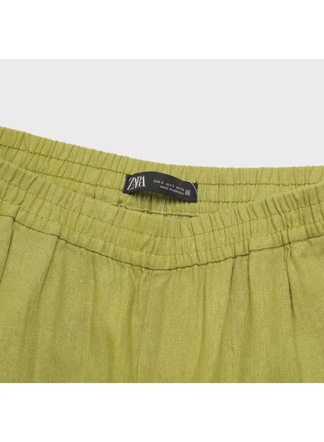 Брюки свободного кроя Zara, зеленый — фото 4