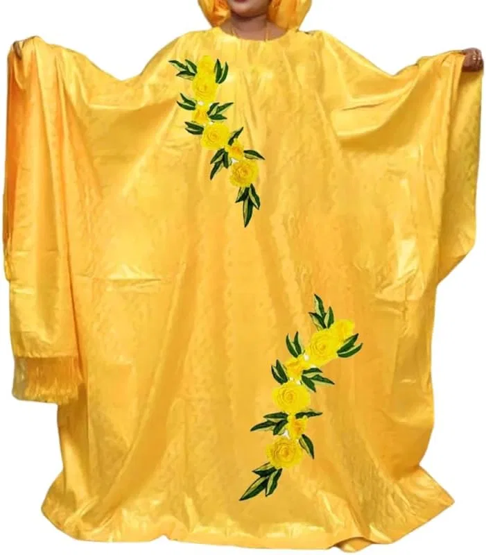 Женское длинное платье Bazin African Ankara, Yellow