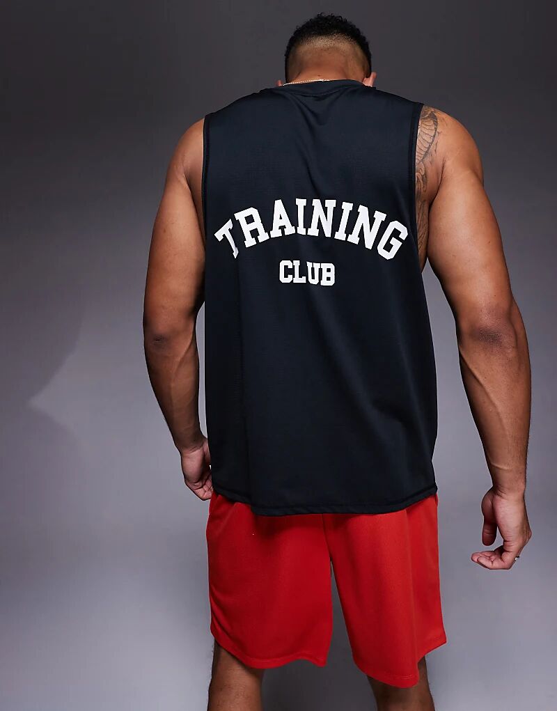 

Майка-сетка с принтом на спине 4505 Training Club черного цвета