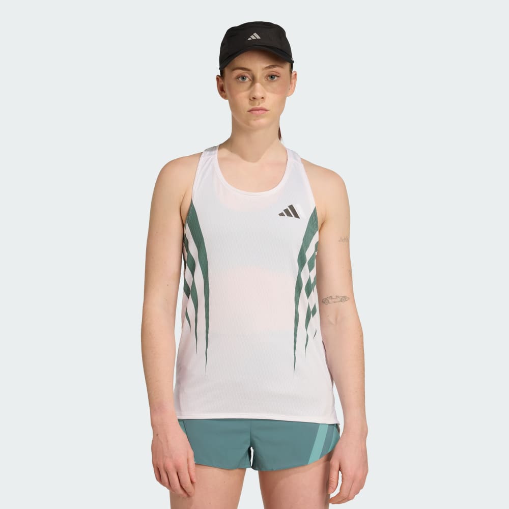 

Спортивный топ Adidas Adizero Archive Running Singlet, цвет White/Preloved Teal