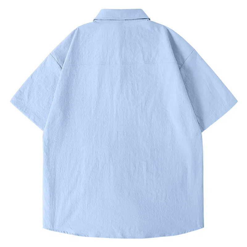 Детская рубашка с воротником-стойкой MINISO, Khaki (Happy Shark Chest Logo) — фото 4