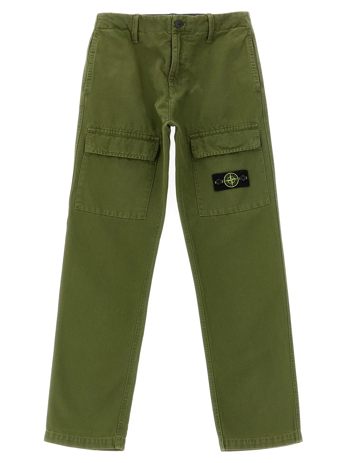 Брюки карго из парусины Stone Island Junior, зеленый