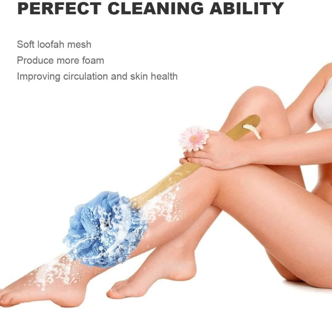 Мочалка на ручке, Body Brush with Long Handle, BZVCRTYKL, Blue — фото 4