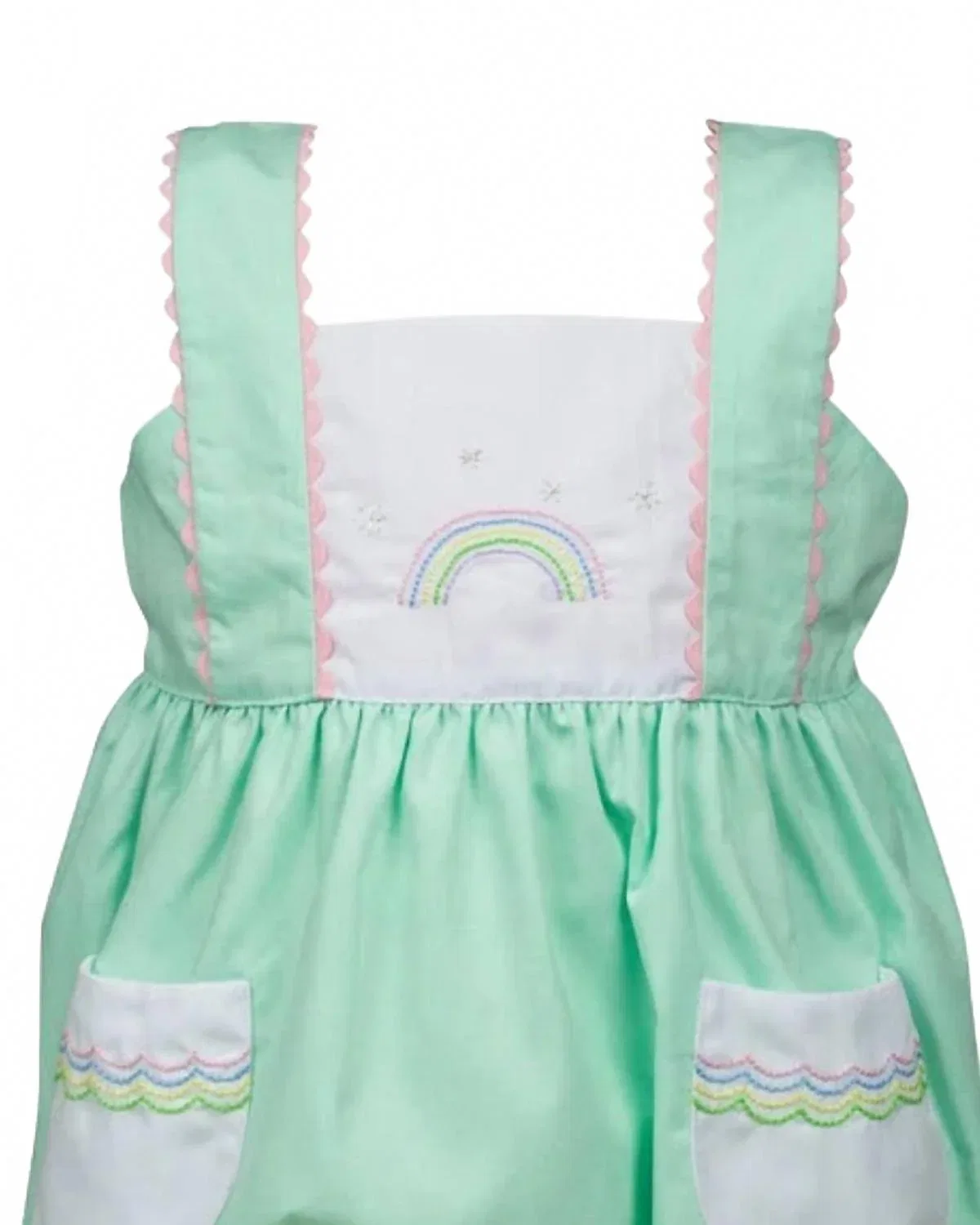Детский боди-комбинезон для девочек с вышивкой Mariana Rainbow Bubble THE PROPER PEONY, Mint — фото 2