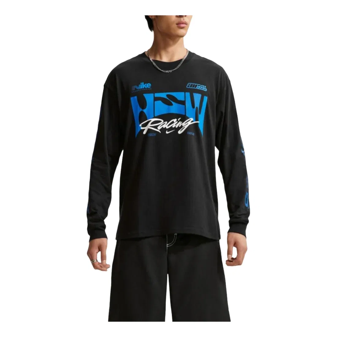 Мужской свитер Sportswear Tee Printed Long Sleeve Shirt Asia Sizing 'Black' Nike, черный