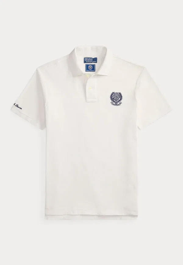 Поло из сетки Wimbledon Polo Ralph Lauren, Deckwash White, белый — фото 4